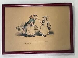 Jean Jacques Grandville (French 19thC)  Metamorphoses Vintage print framed IX